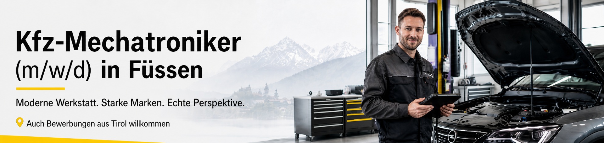 Headergrafik Kfz-Mechatroniker im Autohaus Füssen